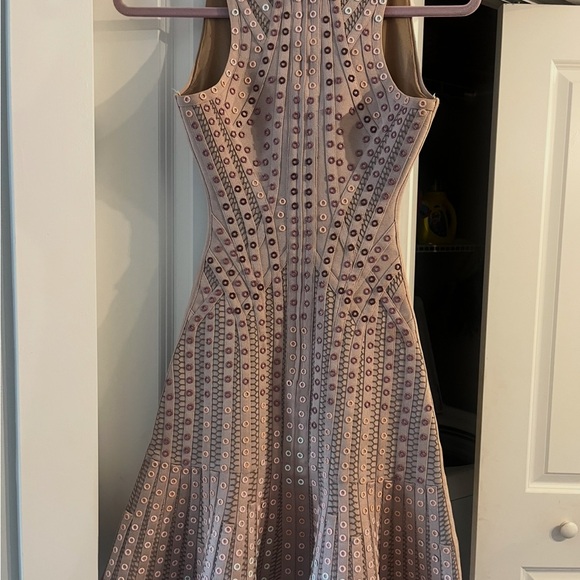 Herve Leger Pink Geometric Midi Dress